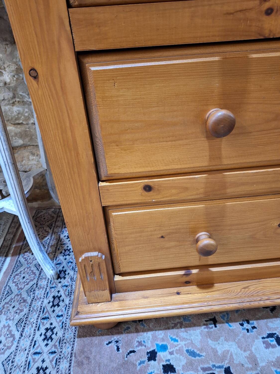 Solid pine chest of drawers