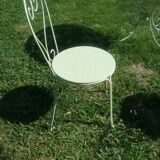 Green wrought iron garden furniture