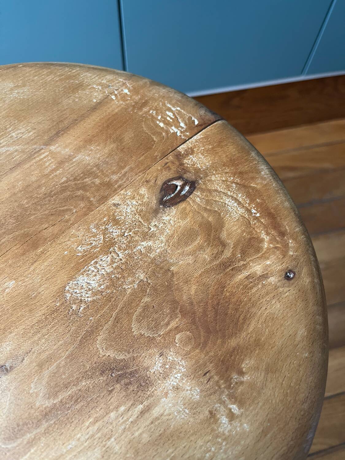 Vintage metal and wood stool