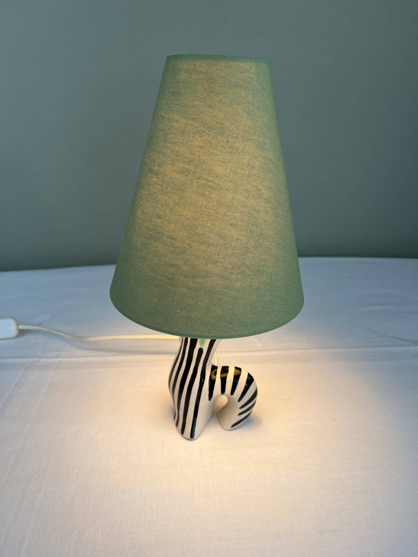 Vintage zebra lamp