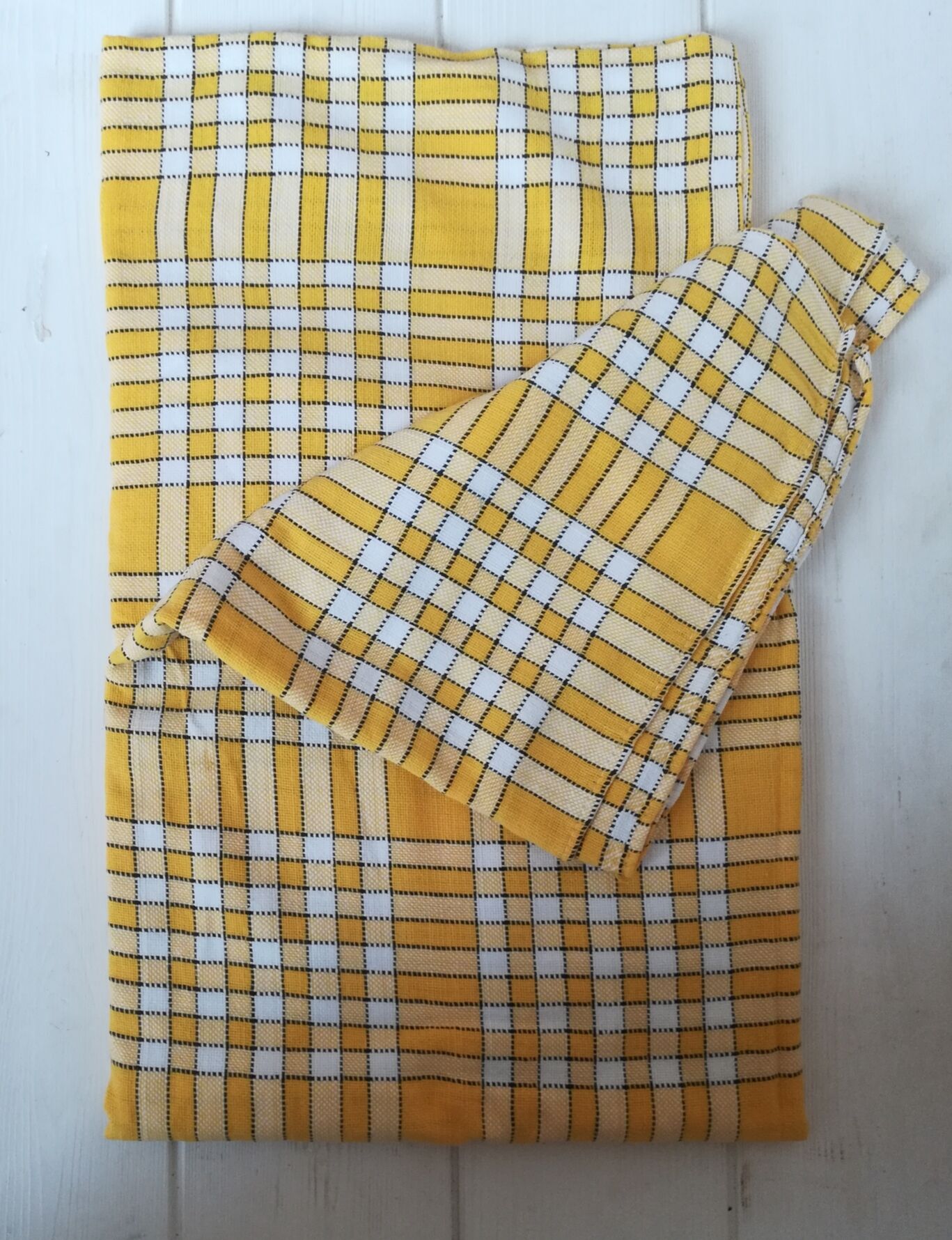 Vintage gingham tablecloth