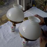 Pair of porcelain brass sconces