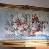 Large oil painting on canvas with golden frame