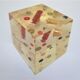 Paperweight sculpture block resin inclusions sewing design 70s