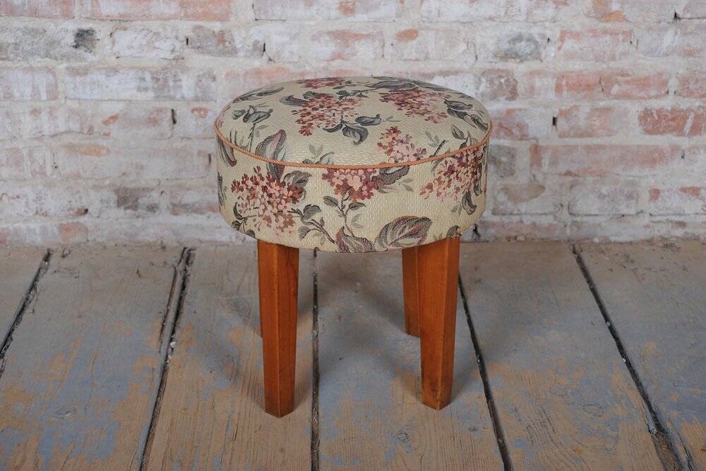 Art Deco Beech Stool, Czech, 1930s