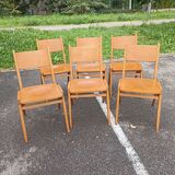 Set of 6 vintage stackable chairs