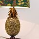 Hollywood Regency pineapple table lamp in brass by Mauro Manetti, Italy, 1970s.