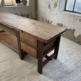 XL central island workbench oak