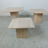 Vintage travertine nesting tables or side tables, 1970s