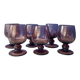 Set of 6 purple bubble glass glasses signed Biot – mouth-blown