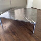 Table basse vintage et moderniste Rolf Benz en marbre et acier