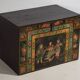 Antique oriental chest with painting of the warrior Yang Mulan (c.1900) #9