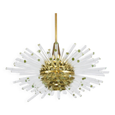 Lustre Bakalowits Miracle Sputnik en laiton avec tiges en verre cristal, années 1960