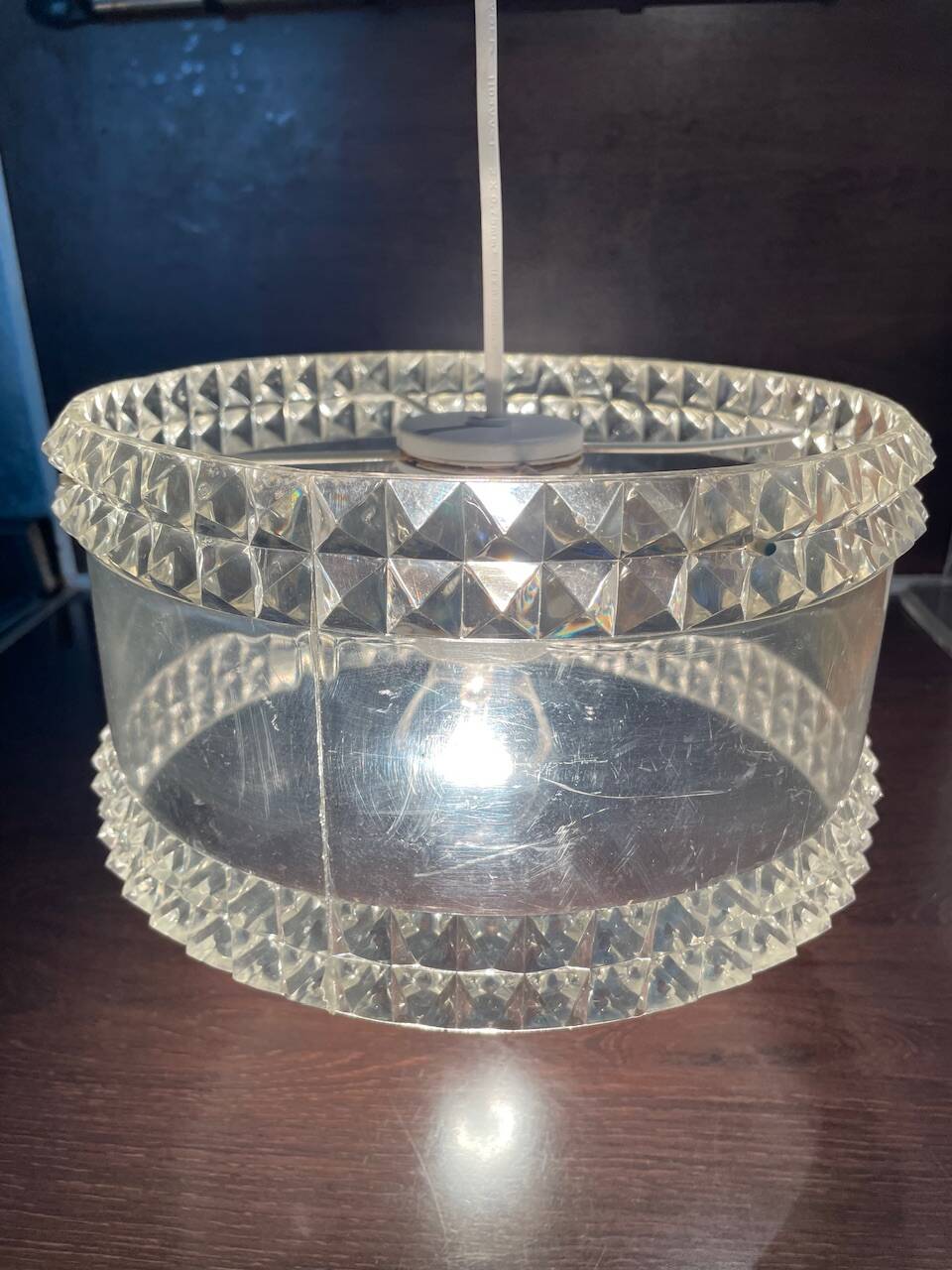 Vintage plexiglass pendant light, circa 1970s