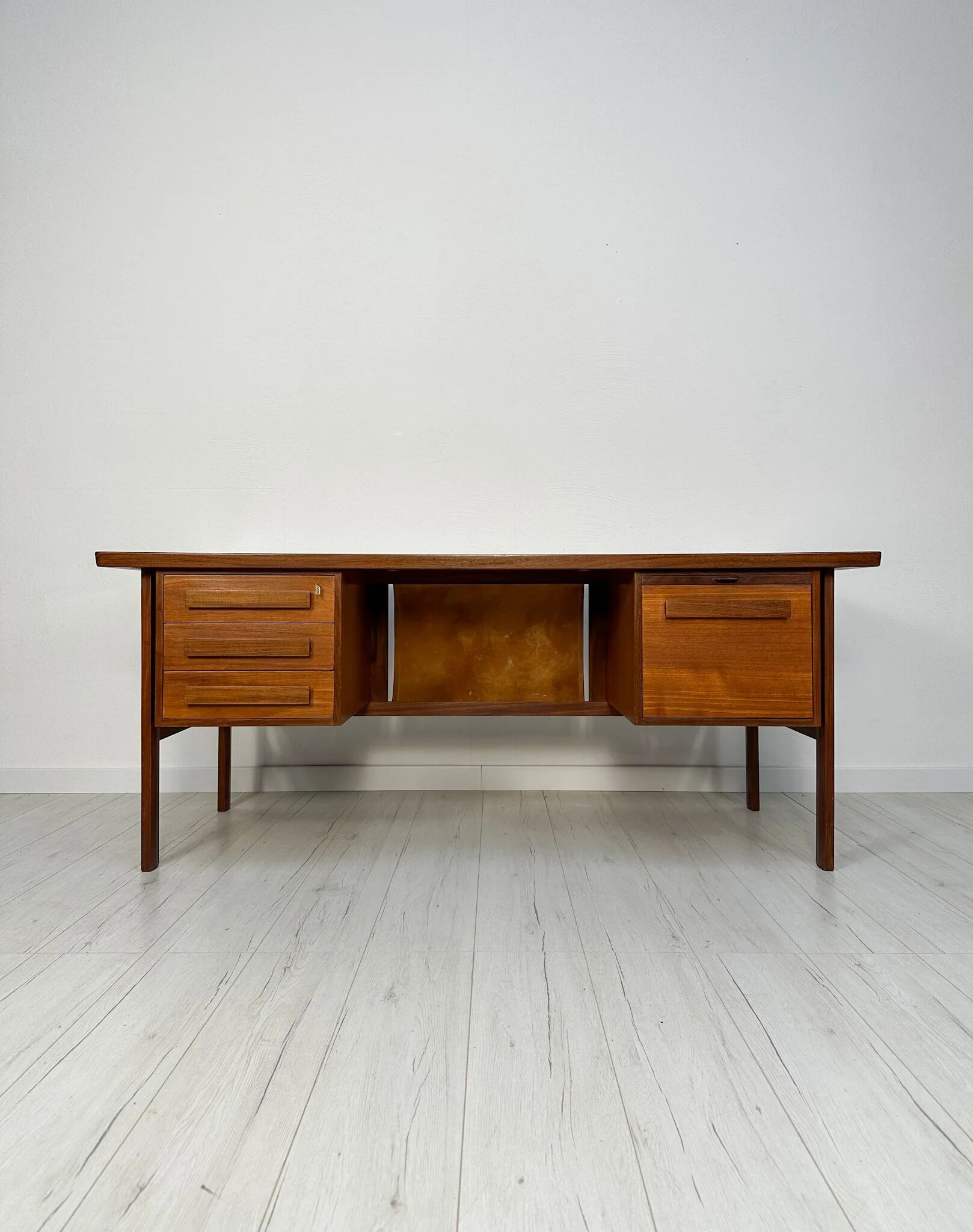 1960s Vintage Freestanding Danish Teak Writing Desk by Peter Løvig Nielsen