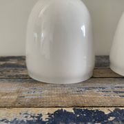 Pair of vintage white opaline sconces restored