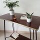 Vintage Formica and wrought iron rolling dessert trolley/side table.