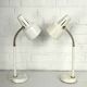 Pair of BJS desk lamps in white lacquered steel and brass – Sweden 1960s
