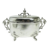 Eclectic sugar bowl, silver-plated brass, Poland, 19th century