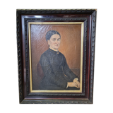 XIX th century, portrait of woman oil on canvas