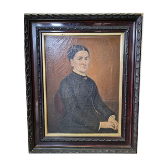 XIX th century, portrait of woman oil on canvas