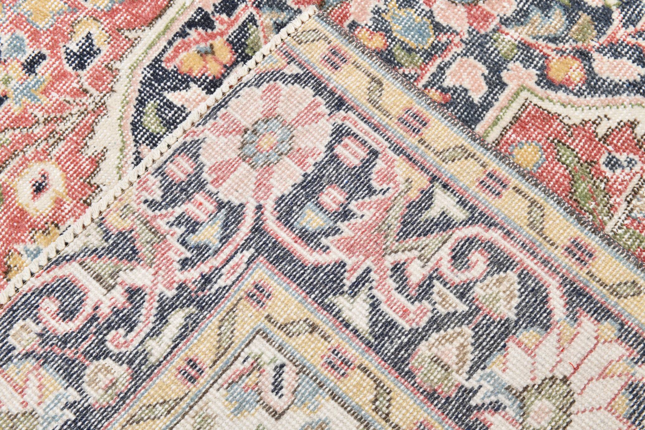 Red & Navy Blue Oriental Persian Rug, 207x315Cm