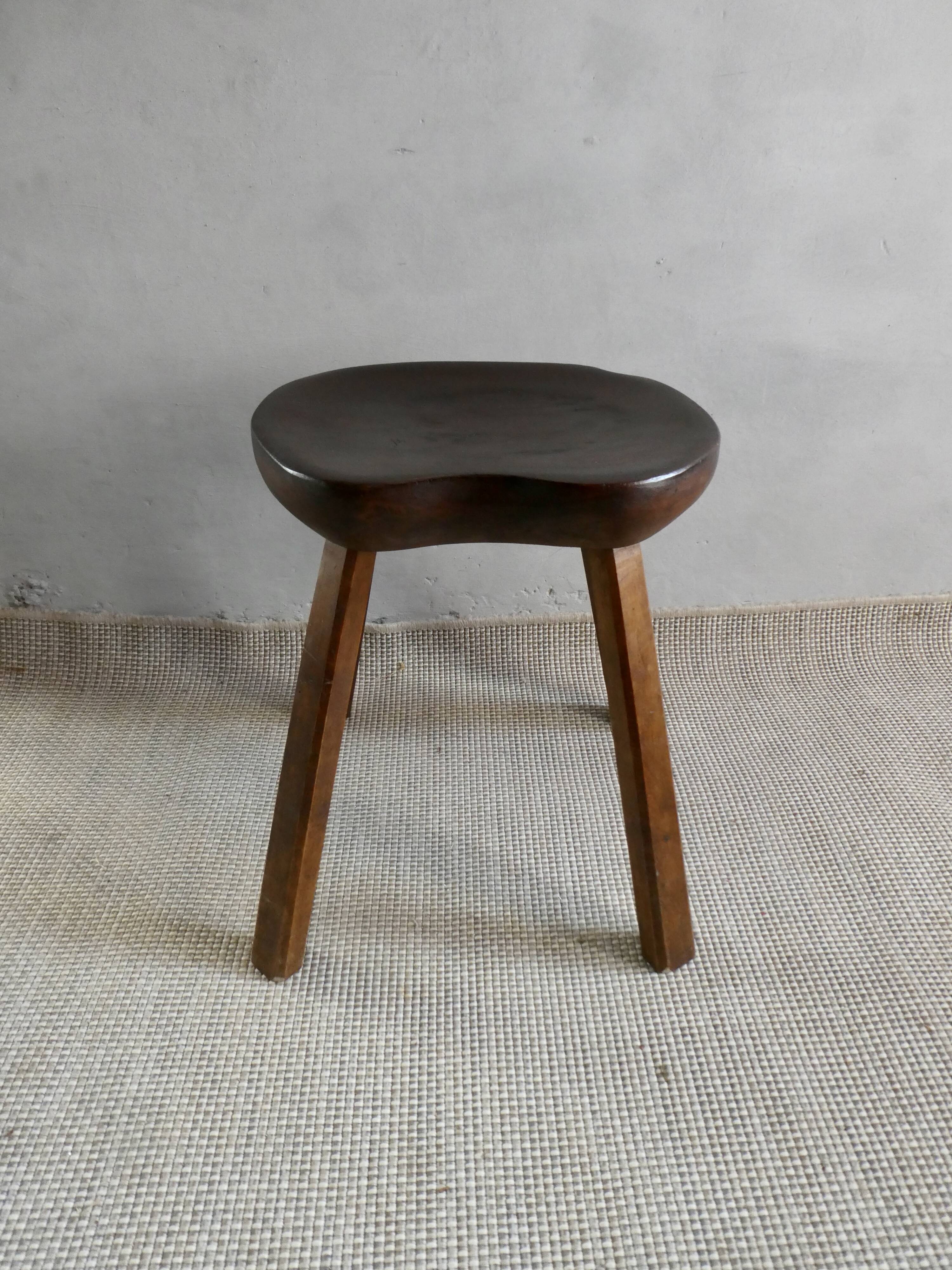 Solid wood stool, folk art