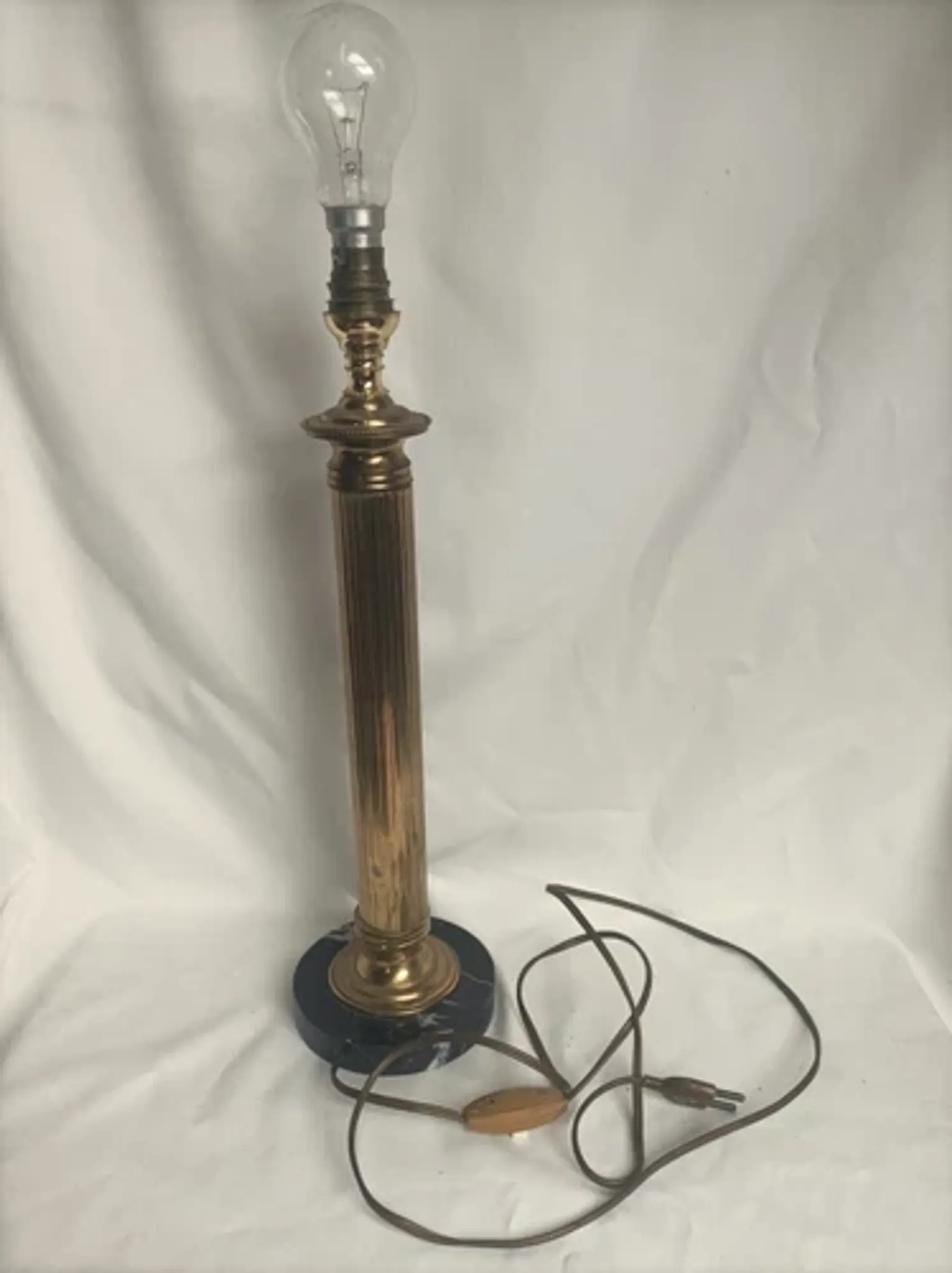 Lamp base in brass and marble - 1970s/1980s