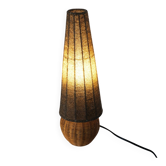 Wicker ball lamp, bead lampshade, vintage