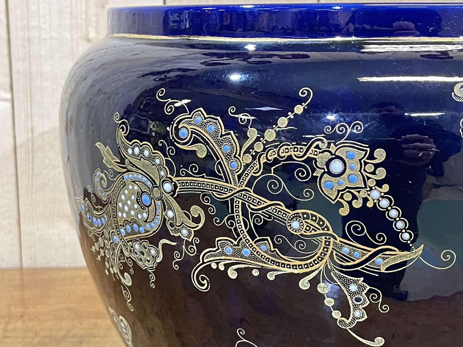 Porcelain pot cache - art deco era - Bleu de Sèvres