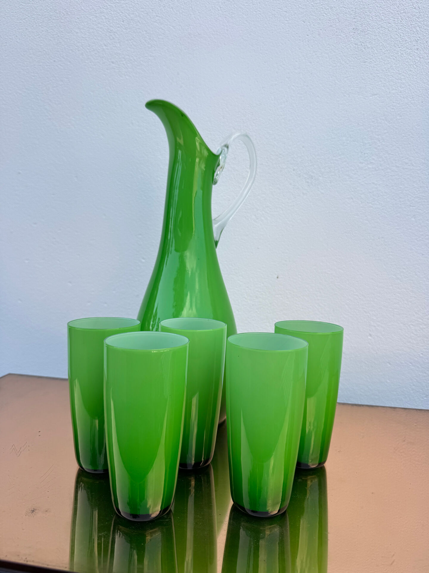 Service of orangeade glass Murano 1960s