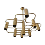 Golden chandelier 9 fires from Sciolari Italy 1960