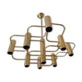 Golden chandelier 9 fires from Sciolari Italy 1960