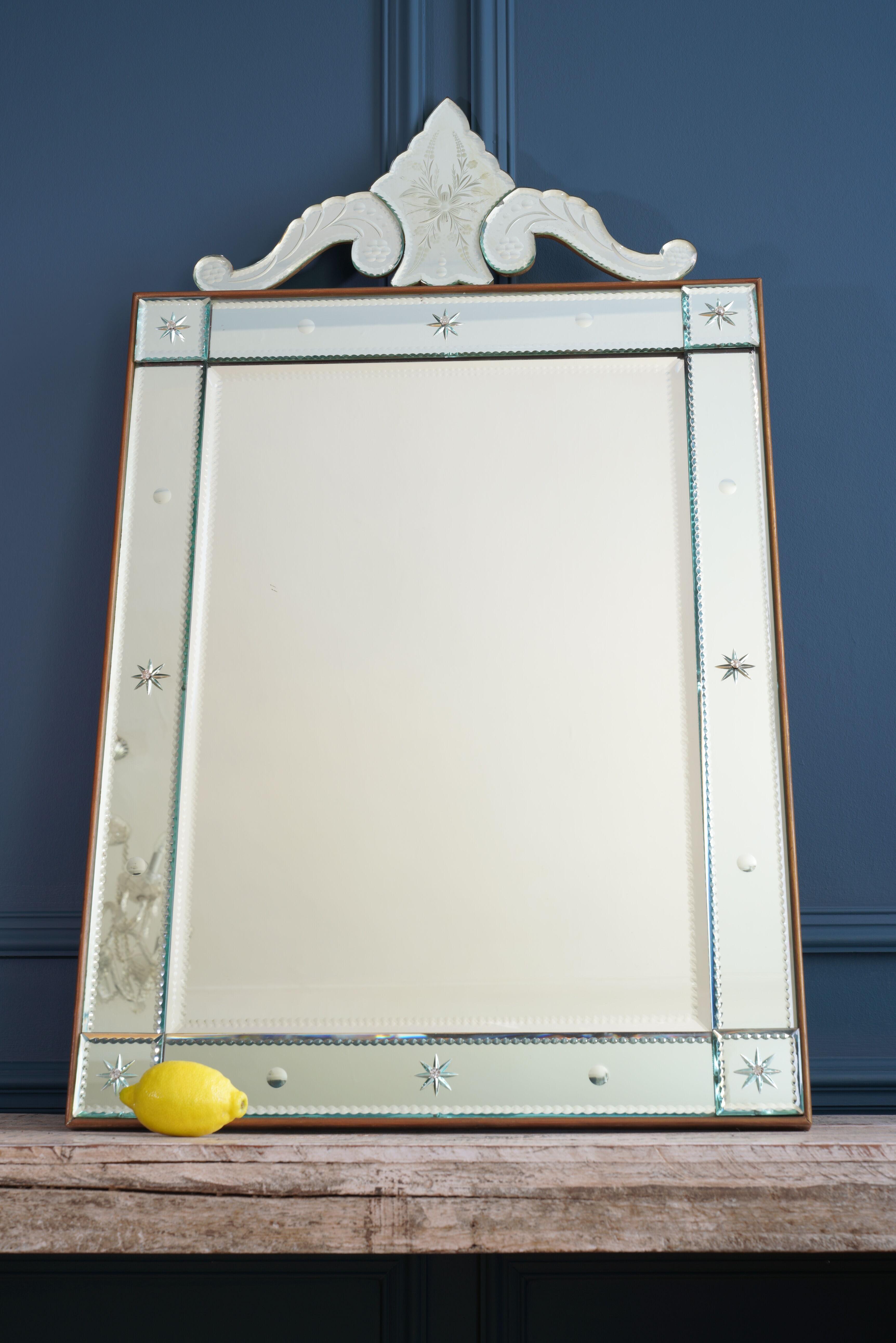 19th Century Venetian Glass Mirror 61x105cm