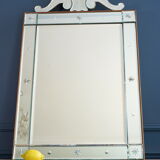 Miroir en verre vénitien du 19ème siècle 61x105cm