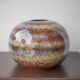 Striated glazed ceramic vase, ball vase, flower pot, interior decoration, collection, 70's