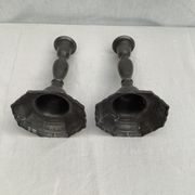 Pair of vintage stamped brass candlesticks
