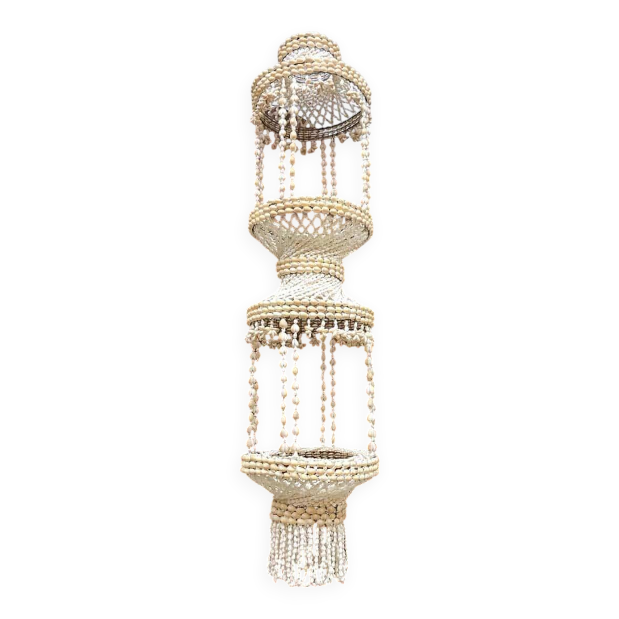 Vintage seashell plant hanger chandelier Ibiza style