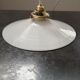 Old lampshade suspension opaline white smooth tbe art deco 1940 Ø 26 cm TBE