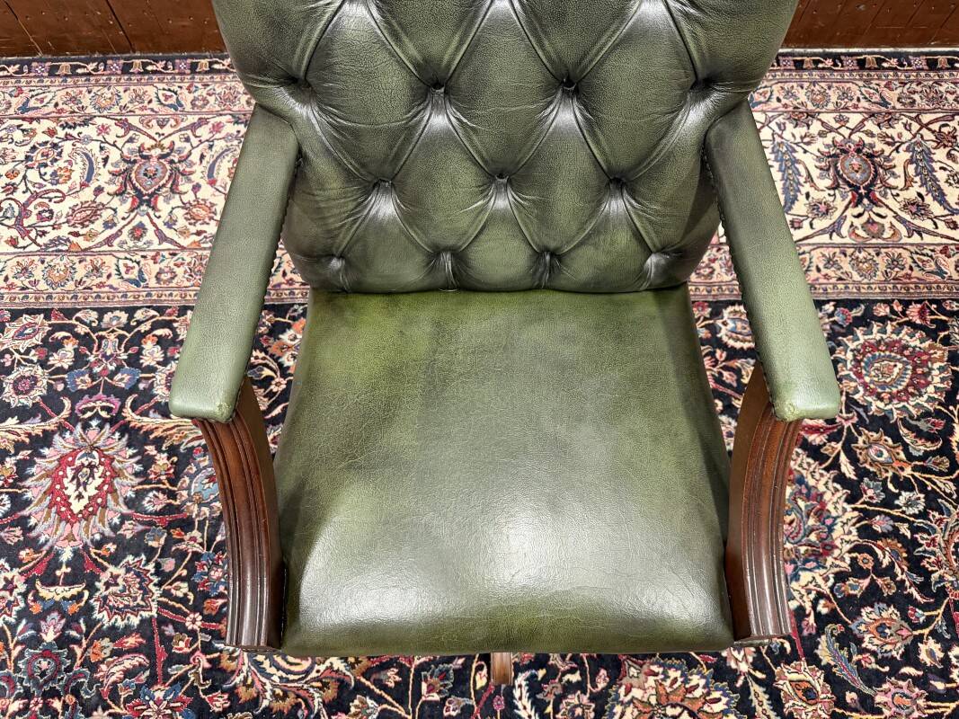 English Chesterfield Green Office Chair