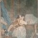 Alexandre chaponnier (1753-1805)  le prélude de nina, gravure colorisée encadrée