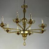 Venetian chandelier in golden Murano glass, Venini circa 1920