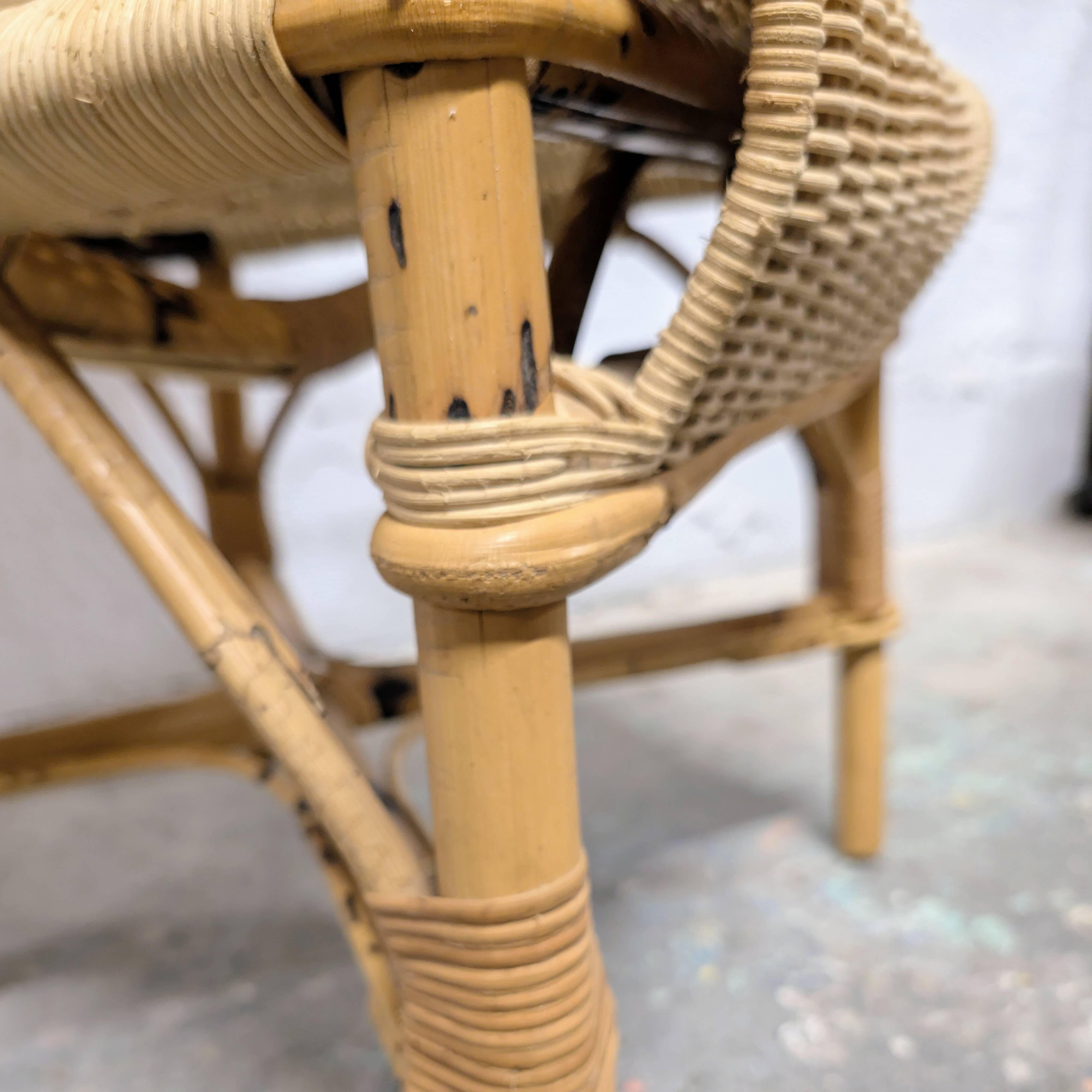 Large rattan armchair