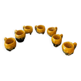 Set of 7 small glasses of Zoomorphic Vallauris Chicks