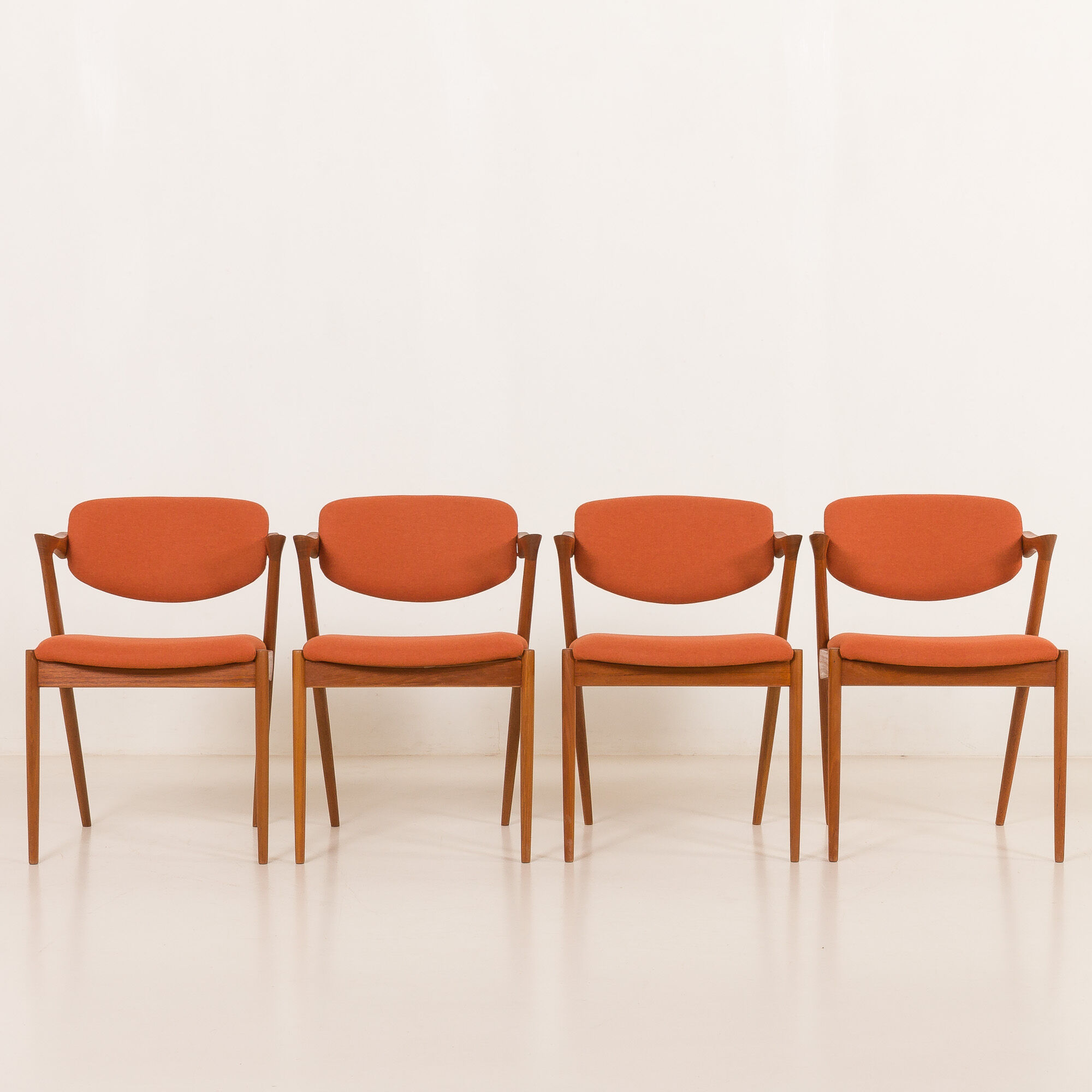 Kai Kristiansen Model 42 Teak Chairs by Schou Andersen, Denmark, 1960s