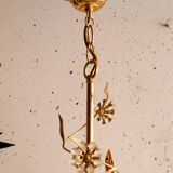 Lustre italien doré fleurs strass vintage Nucleo Eorme