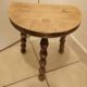 Tabouret demi lune vintage en bois massif 1