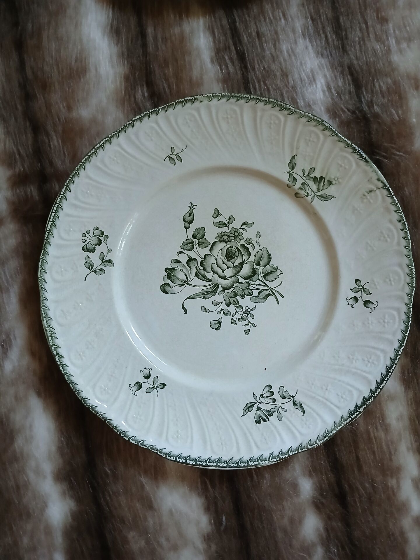 9 assiettes anciennes en Terre de fer "Strasbourg "