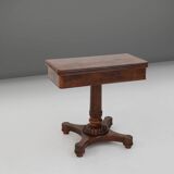 Victorian Burl Wood Folding Card Table, UK, 19th Century