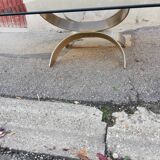 Vintage metal coffee table and smoked glass